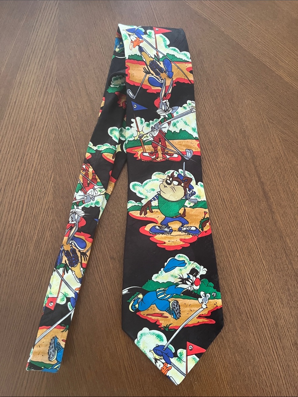 Vintage Looney Tunes Golf Mania Novelty Tie 1993